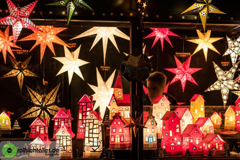 Lichtobjekte auf dem Weihnachtsmarkt in Münster