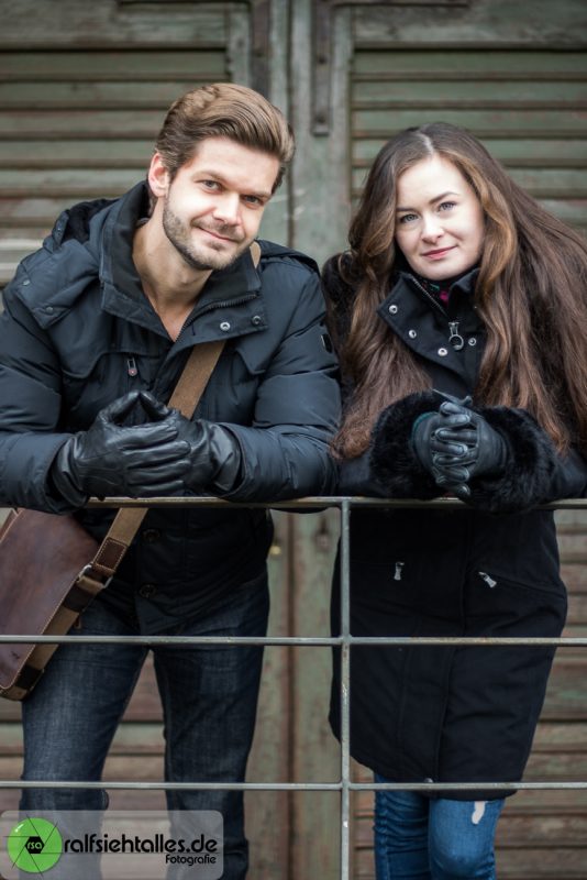 Ekaterina und Max am Hafen in Münster